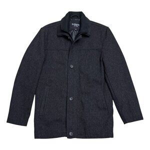 HAGGAR Wool Blend Luxury Designer Business Casual Pea Coat Mens Small